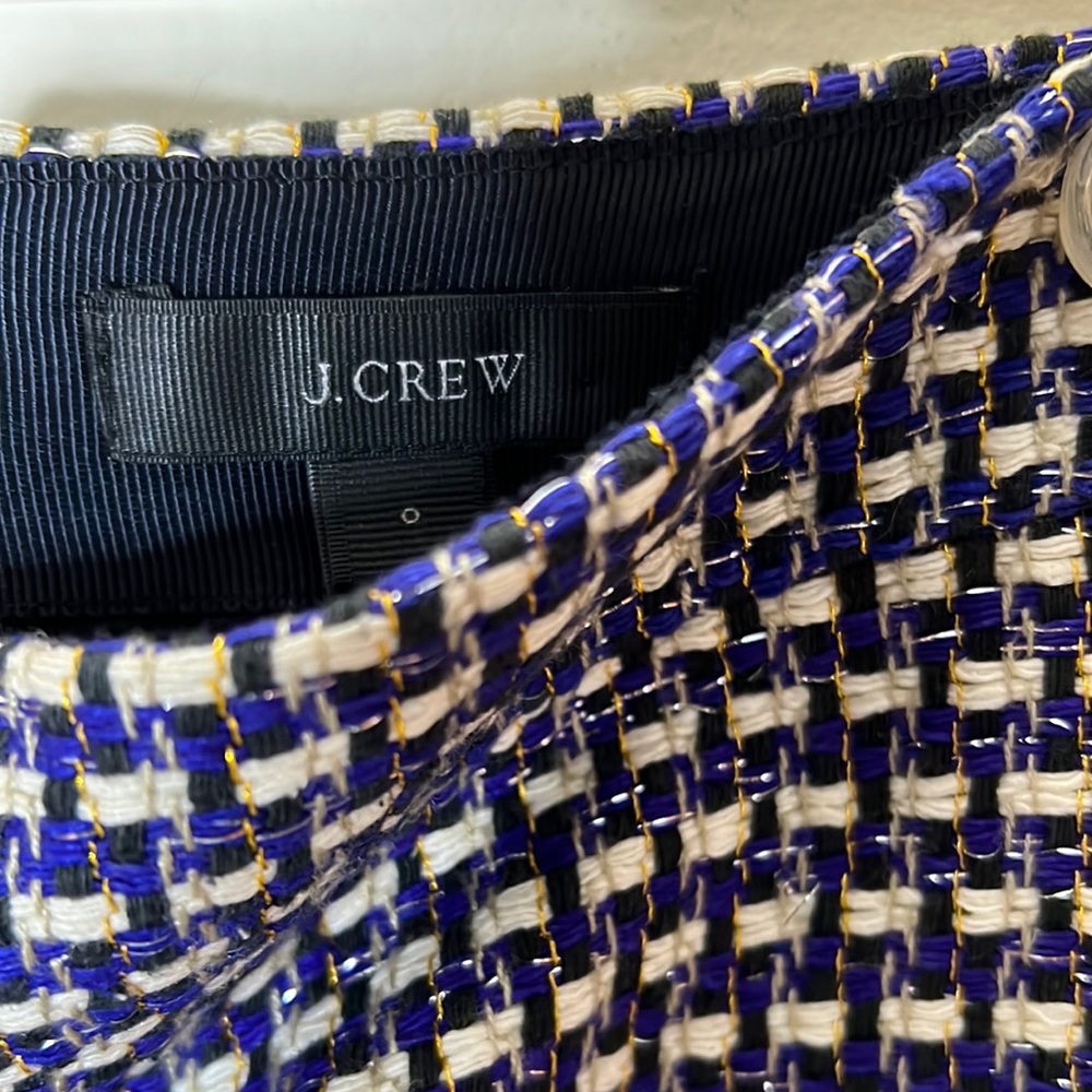 J Crew Tweed Metallic Mini Skirt